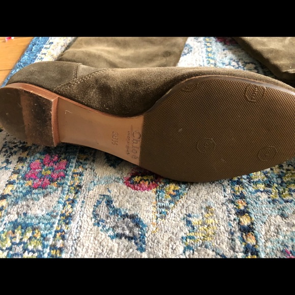 Chloe Olive Green Over The Knee Boot - Picture 4 of 5